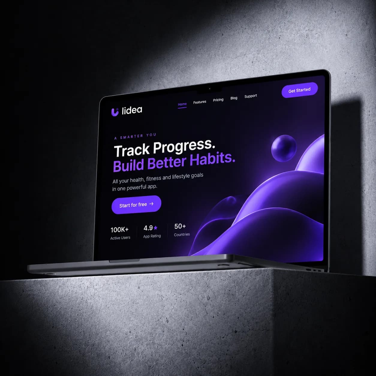 Landing page de l'application Lidea, création de site web et design web
