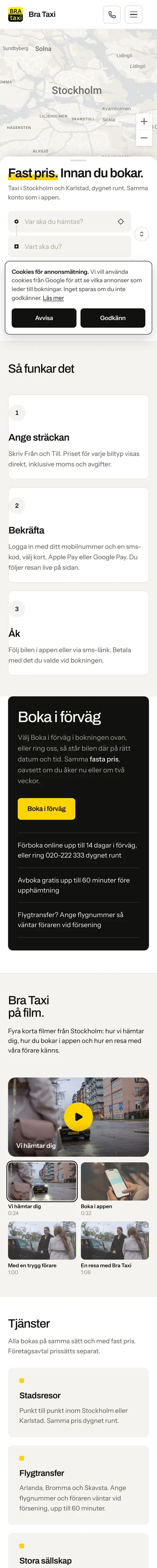 Bra Taxi, version mobile