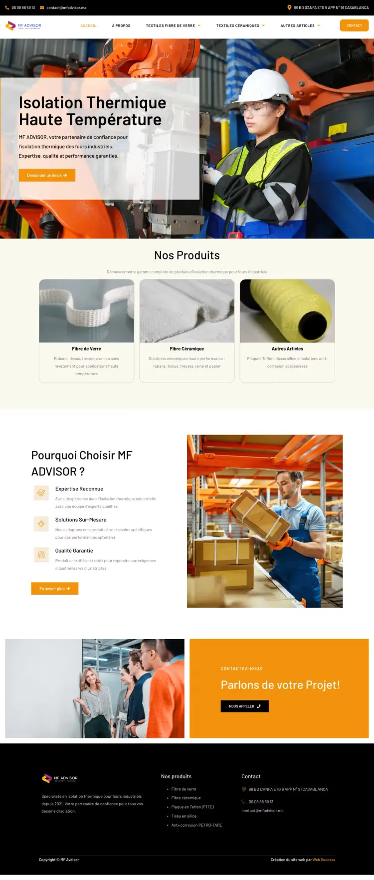 MF Advisor, page d’accueil
