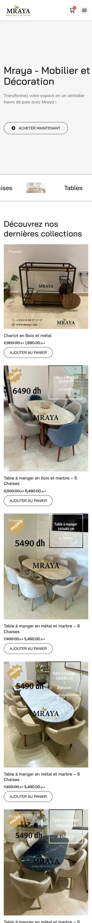 Mraya, version mobile